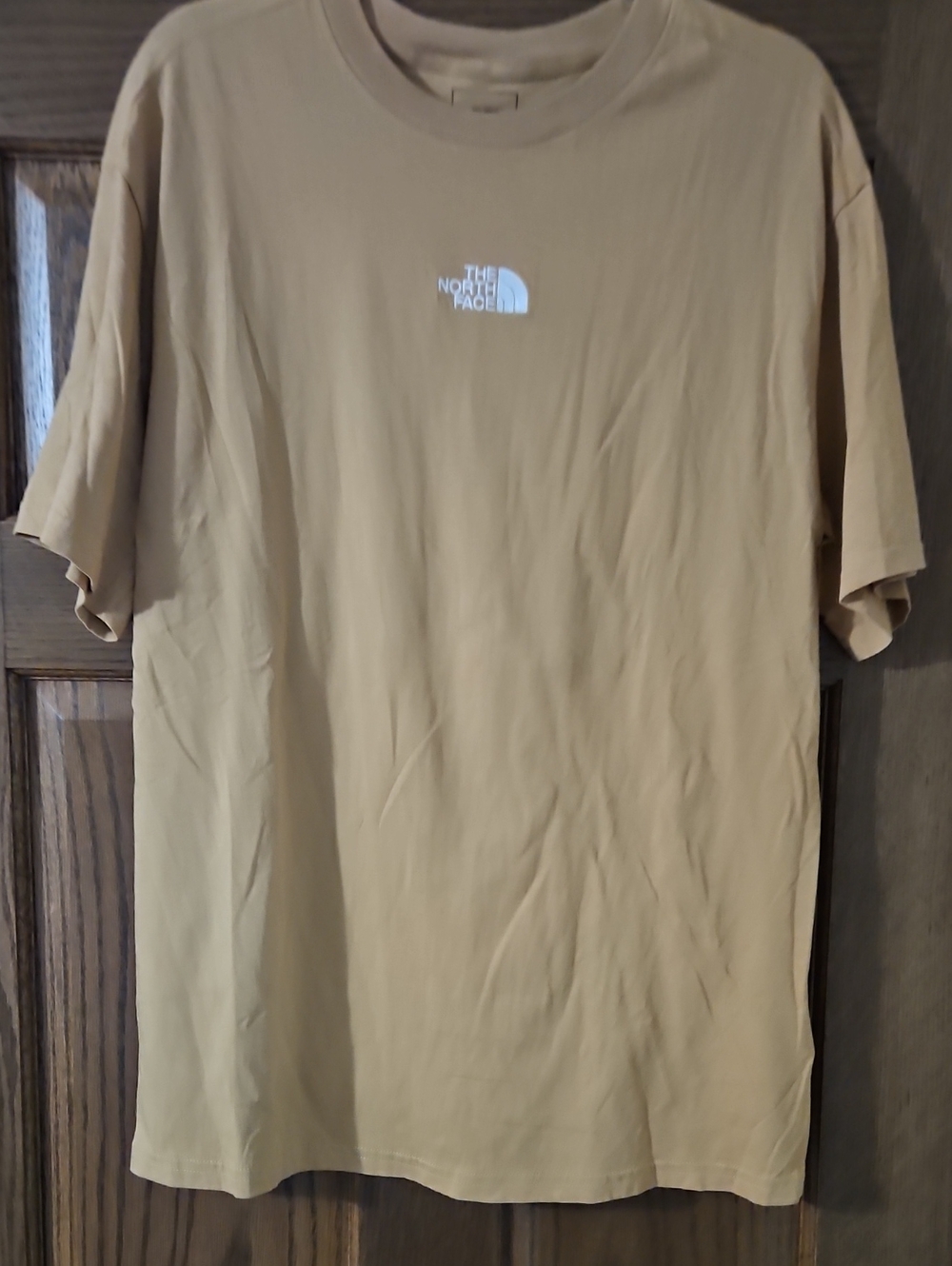 The North Face Men’s Short-Sleeve Tee — Beige/Tan with White Logo